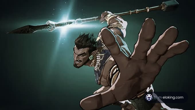 Dinamiskais karavīrs, kas darbojas ar šķēpu